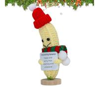 Crochet Banana - 1 Portable Plush Crochet Bańana Doll, Banana Plush | Cřochet Christmas Ornament - Perfect For Snuggling Up With Alone Or With Friends, These Desk Displays Are Not Easy To Fade