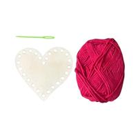 Crochet Basket Bottom, Heart Shaped Wooden Basket Set, Valentine's Day Craft Kit, Multi Purpose Use, Easy to Follow, 10x9.5cm, for Handmade Embroidery Yarn Crafting Knit Crochet Projects