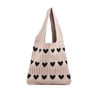 Crochet Beach Bag - Boho Crochet Beach Bag, Summer Knitting Bag | Stylish Fashion Shoulder Bag, Knitted Summer Bag for Girls, Women, Ladies, B.khaki, riferimento alla descrizione