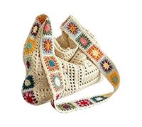 Crochet Beach Bag, Boho Crocheted Large Lightweight Tote Bag, Knitted Women's Bag, for Swimming, Sand, Boat, Cruise, Holiday, Travel, Summer, Gym, Lunch, Shower, Wet Dock, Holiday, beige, Siehe