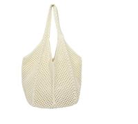 Crochet Beach Bag Fashion Women's Hollow Woven Shoulder Bags Large Capacity Knitting Underarm Bag Solid Crochet Tote Handbag(Brown)