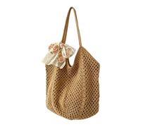 Crochet Beach Bag Lace Ribbon Boho Hollow Mesh