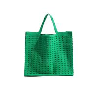 Crochet Beach Bag Solid Pink Hollow Out Crochet Shopper Handbag Summer Mesh Square Tote Clutch Purse Beach Shopping Bag(Color01)