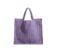 Crochet Beach Bag Solid Pink Hollow Out Crochet Shopper Handbag Summer Mesh Square Tote Clutch Purse Beach Shopping Bag(Color05)