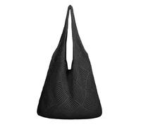 Crochet Beach Bags for Women, Summer Boho Woven Shoulder Bags, Crochet Faux Raffia Mesh Tote Bag for Beach Holiday Travel Daily Work Shopping