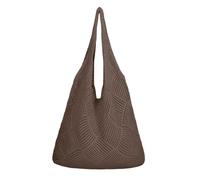 Crochet Beach Bags for Women, Summer Boho Woven Shoulder Bags, Crochet Faux Raffia Mesh Tote Bag for Beach Holiday Travel Daily Work Shopping