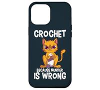 Crochet Because Murder is Wrong Angry Cat Yarn Knitting Case for iPhone 12 Pro Max