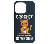 Crochet Because Murder is Wrong Angry Cat Yarn Knitting Case for iPhone 13 Pro