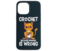 Crochet Because Murder is Wrong Angry Cat Yarn Knitting Case for iPhone 13 Pro Max