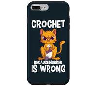 Crochet Because Murder is Wrong Angry Cat Yarn Knitting Case for iPhone 7 Plus/8 Plus
