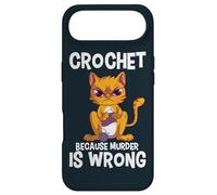 Crochet Because Murder is Wrong Angry Cat Yarn Knitting Case for iPhone Air