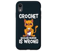 Crochet Because Murder is Wrong Angry Cat Yarn Knitting Case for iPhone XR