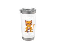 Crochet Because Murder is Wrong Angry Cat Yarn Knitting Stainless Steel Insulated Tumbler