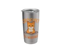 Crochet Because Murder is Wrong Crochet Knitting Funny Cat Stainless Steel Insulated Tumbler