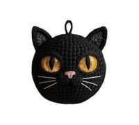 Crochet Black Cat - Lightweight and Portable Design | Creative Gift With Its Unique Handmade Texture, This Crochet Black Cat Decoration Reflects Meticulous Know-How To Enrich Your Space