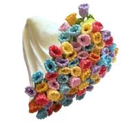 Crochet Blanket Kit - Handmade Crochet Flower Bouquet | Chunky and Soft Knitting Kit, Bouquet Blanket Material, Machine Washable Floral Rug, Decor, Colorful Bells, Please refer to the description