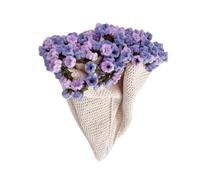 Crochet Blanket Kit, Knitted Floral Set, Colorful Blooms Flower Bouquet Soft Texture Chunky Handcrafted Rug Machine Washable Home Decoration for Beginners Adults