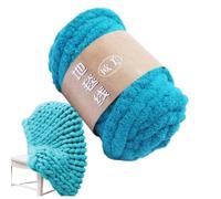 Crochet Blanket Yarn, Chenille Yarn Velvet Polyester Soft Plush | Blur Yarn for DIY Handmade Blanket Scarf Hats Shoes Gloves Knitwear Cro Lake Blue