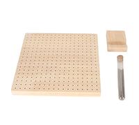 Crochet Blocking Board for Knitting, Wooden Crochet Square Blocking Mat with 20 Rod Pins, Durable Rubber Wood Surface for Even Stitch Shaping, Includes Storage Tube and
