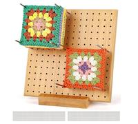 Crochet Blocking Board Granny Square Blocking Board Wooden Knitting Blocking Mats with 20 Metal Pins for Crochet Projects 7.87 Inches