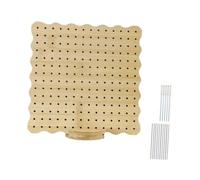Crochet Blocking Board Includes Rod Pins Stand for Granny Squares Household 19.4 cmx19.4 cm Wood Color 19.4x19.4 cm