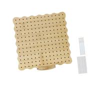 Crochet Blocking Board Includes Rod Pins Stand for Granny Squares Household 19.4cmx19.4cm Wood Color 19.4x19.4cm