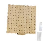 Crochet Blocking Board Includes Rod Pins Stand for Granny Squares Household 23.5 cmx23.5 cm Wood Color 23.5x23.5 cm
