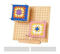 Crochet Blocking Board with 20 Pegs, 7.7inch Granny Square Blocking Boards, Wooden Knitting-Blocking Mats for Crochet and Knitting Projects, Crocheting Accessories Gifts