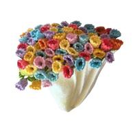 Crochet Blossom Bouquet - Handmade Artificial Flower Plush Bouquet, Knitted Blossoms Knitting False Gift | Hand Woven Crochet Flower Afghan Patterns Ideal for Festival Wedding Graduation