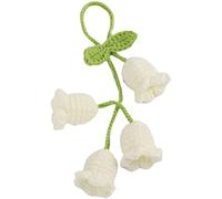 Crochet Bluebell Flower Pendant Hand Knitted Pendant Artificial Flowers Key Pendant Cotton Knitting Hanging Ornament