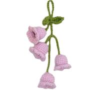 Crochet Bluebell Flower Pendant Hand Knitted Pendant Artificial Flowers Key Pendant Cotton Knitting Hanging Ornament