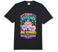 Crochet Book Lover Tiny Stitches Big Stories Extra Coffee Comfort Colors Adult Heavyweight T-Shirt