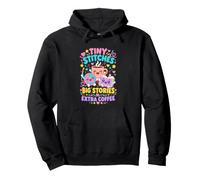 Crochet Book Lover Tiny Stitches Big Stories Extra Coffee Pullover Hoodie