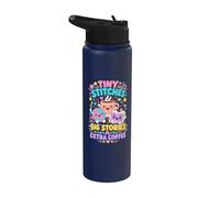 Crochet Book Lover Tiny Stitches Big Stories Extra Coffee Stainless Steel Insulated Water Bottle