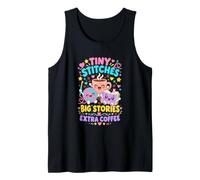 Crochet Book Lover Tiny Stitches Big Stories Extra Coffee Tank Top