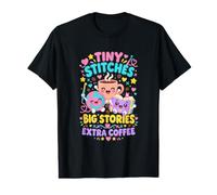 Crochet Book Lover Tiny Stitches Big Stories Extra Coffee Value Graphic T-Shirt