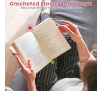 Crochet Bookmarks Set, Flower Decor Pieces, Cute Book Marks with Handmade Design with Soft Yarn, Reading Accessory with Lightweight Finish, Studio School Supplies, Home Office Desk for Daily Use