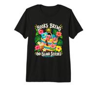 Crochet Books Brews and Island Stitches Tropical Reader Premium T-Shirt