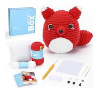 CROCHET BOX Complete Crochet Kit for Beginners, Fox Crochet Kit | Crochet Kit Starter Set with Soft Yarn, Easy-to-Follow Instructions and Video Tutorials, Birthday Gift for Adults