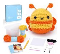 Crochet Box Crochet Kit for Beginners: Bee Crochet Kit for Adults, All You Need in, Step-by-Step Video Tutorial, Learn How to Crochet, Birthday Gift