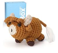 CROCHET BOX Crochet Kits for Beginners Adults, Highland Cow Complete Crochet Starter Set with Soft Yarn, Easy-to-Follow Instructions and Video Tutorials, Birthday Gift for Kids