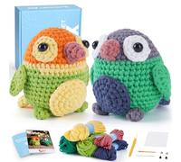 CROCHET BOX Crochet Kits for Beginners Adults, Love Birds Complete Crochet Starter Set with Soft Yarn, Easy-to-Follow Instructions and Video Tutorials, Birthday Gift for Kids