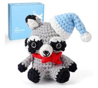 CROCHET BOX Crochet Kits for Beginners Adults, Raccoon Complete Crochet Starter Set with Soft Yarn, Easy-to-Follow Instructions and Video Tutorials, Birthday Gift for Kids