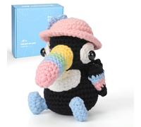 CROCHET BOX Crochet Kits for Beginners Adults, Toucan Complete Crochet Starter Set with Soft Yarn, Easy-to-Follow Instructions and Video Tutorials, Birthday Gift for Kids