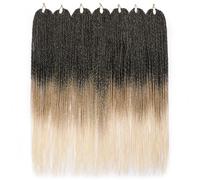 Crochet Braids Senegalese Twist Crochet Hair 7 Packs Pre Looped Micro Senegalese Twist Braiding Hair Ombre Crochet Braids for Women 18 Inch 7 Packs 1B/27/613)