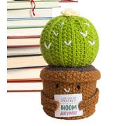 Crochet Cactus - Crocheted Desk Decor Doll | Inspirational Cactus Shape Doll for Collectors Mindfulness Practitioners Sensitive Children Teens Adults Frequent Travelers