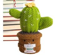 Crochet Cactus, Motivational Knitted Doll, Handmade Decorative Plush, Soft Sturdy Yarn, 2.76x6.69 Inches, Perfect for Adults, Teens, Sensitive Children, Craft Collectors, Mindfulness Practitioners