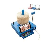 Crochet Caddy, Portable Multi-Functional Yarn Holder Spinner with Phone Stand, Crochet Accessories Organizer, Detachable Yarn Spool Box & Anti-Slip Pads for Knitting Lovers (Blue)