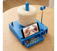 Crochet Caddy, Portable Multi-Functional Yarn Holder Spinner with Phone Stand, Detachable Yarn Spool Box & Crochet Accessories Organizer for Knitting Lovers(Blue)