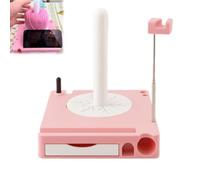 Crochet Caddy, Shiny Portable Multi-Functional Yarn Spool Box, Yarn Spinner Holder for Knitting with Phone Stand, Detachable, Ideal Gift Accessories Organizer for Knitting Lovers(Pink)